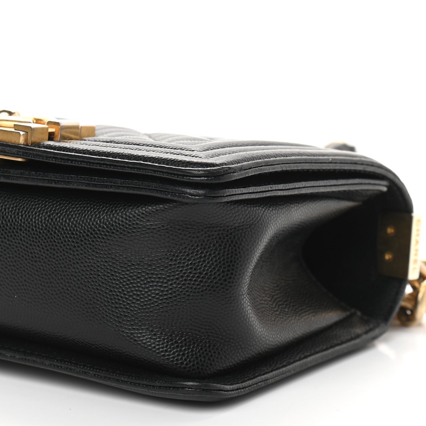 Caviar Quilted Small Boy Flap Black