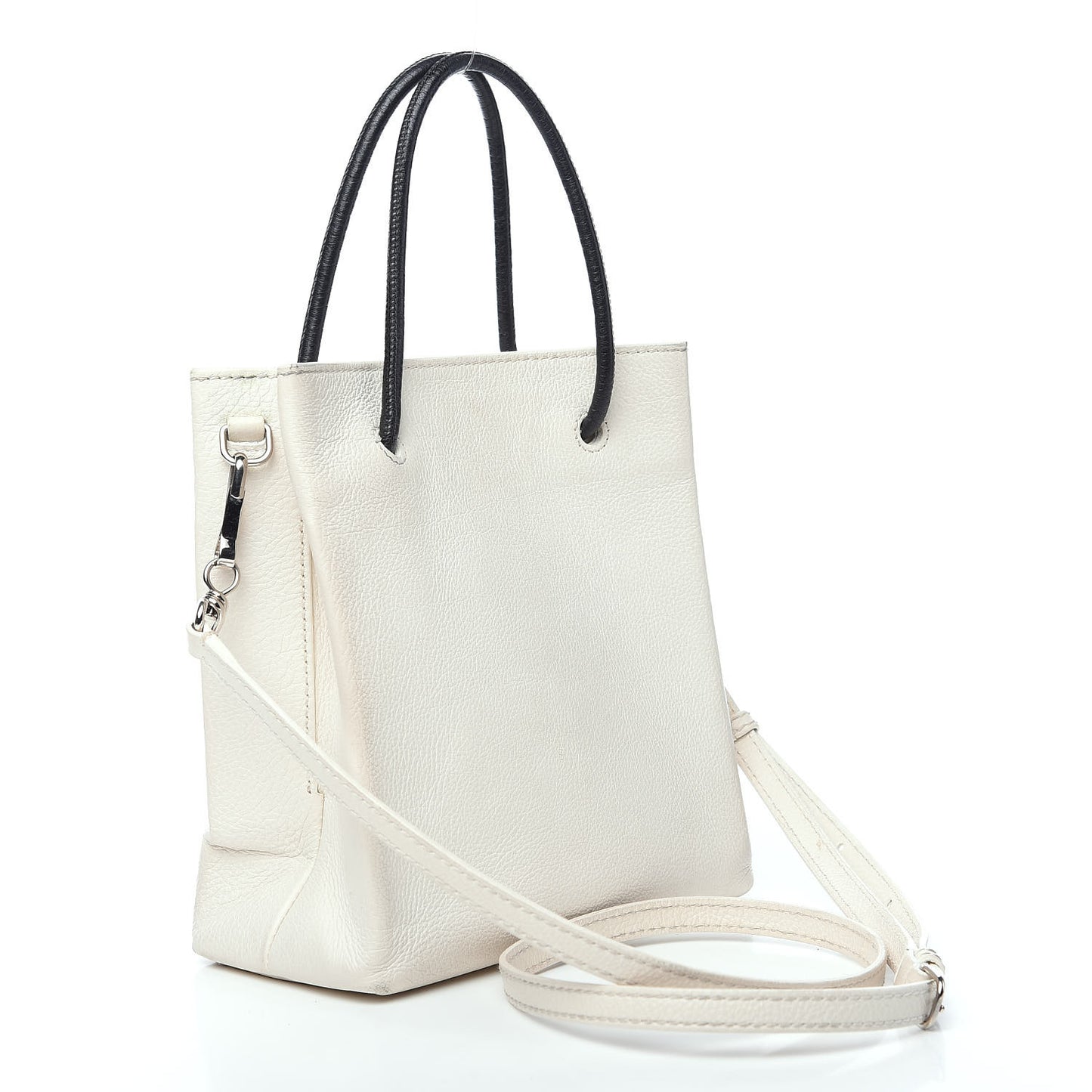 Calfskin Logo XXS Shopping Tote White