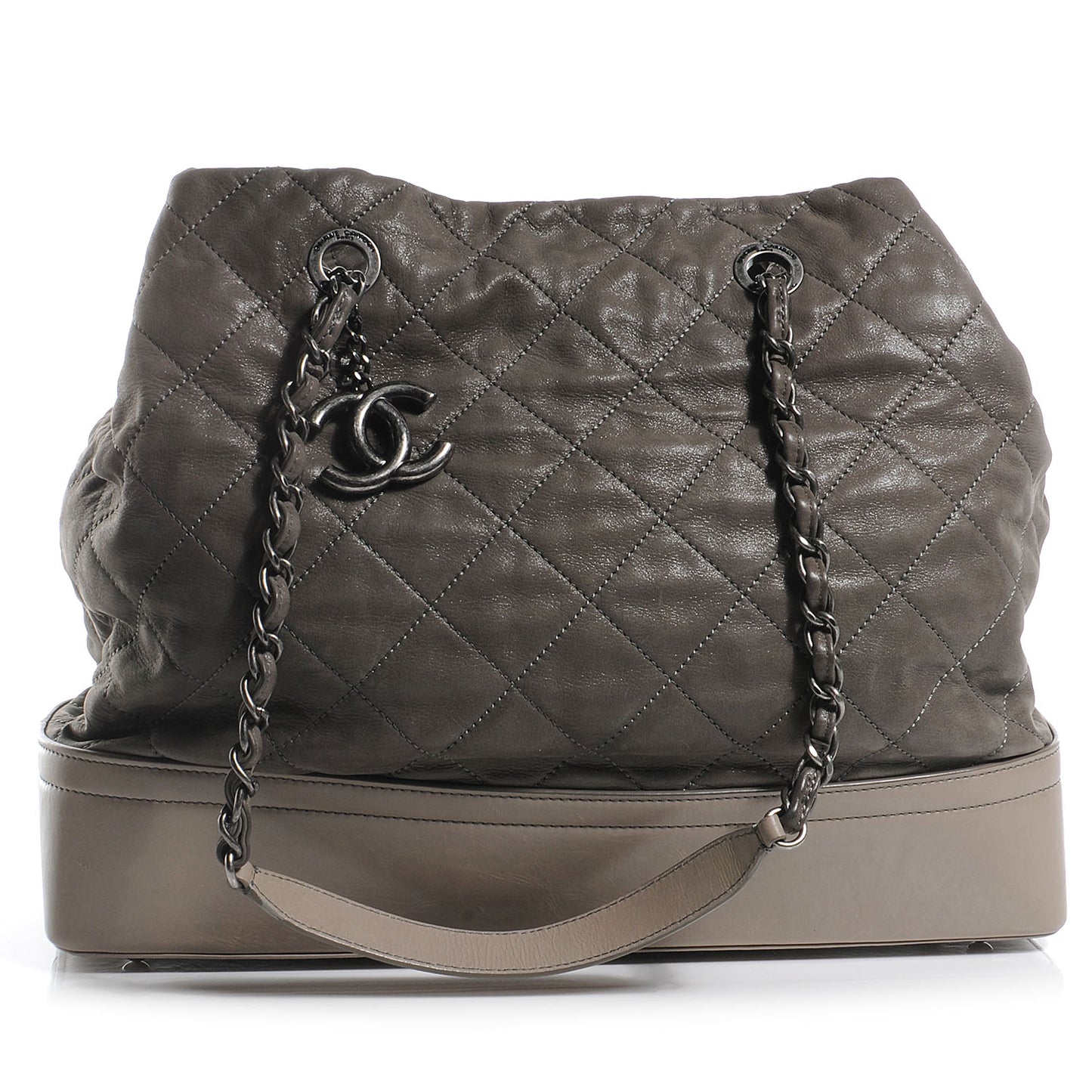 Iridescent Calfskin VIP Shopping Tote Grey