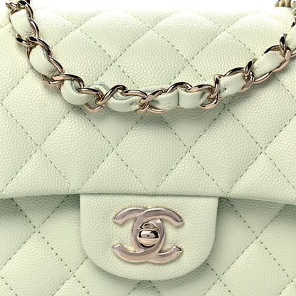 Chanel Caviar Quilted Small Double Flap Light Green 8 of 11