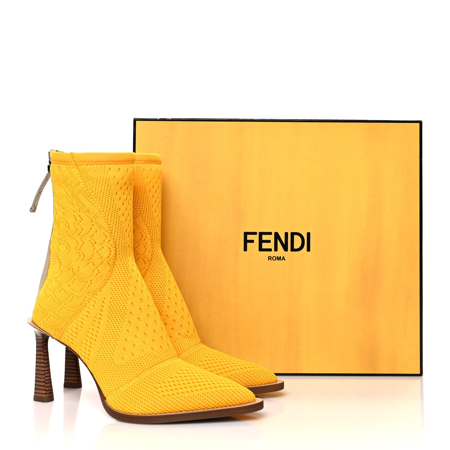 Fendi Technical 3D Mesh FFrame Ankle Boots 38 Reggae 8 of 8