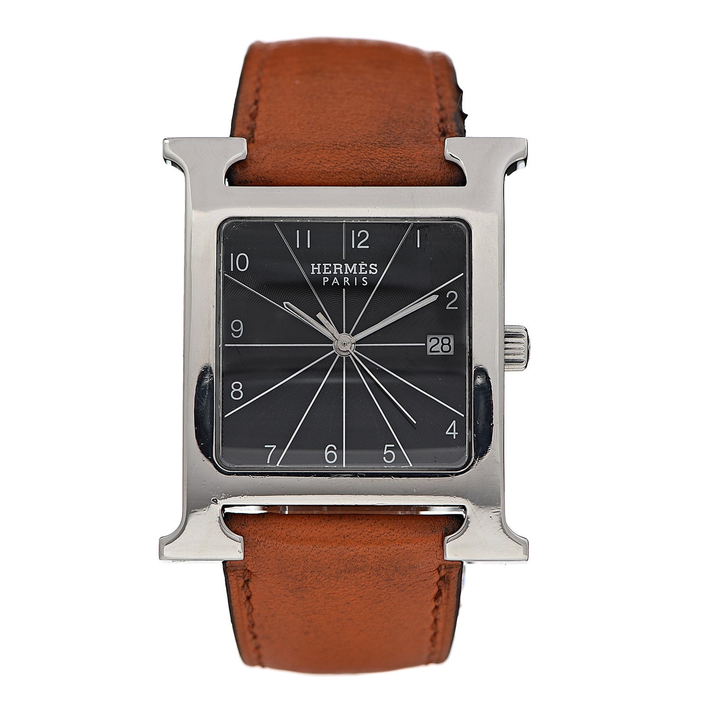 Stainless Steel Swift 30.5mm Heure H Hour Quartz Watch Orange