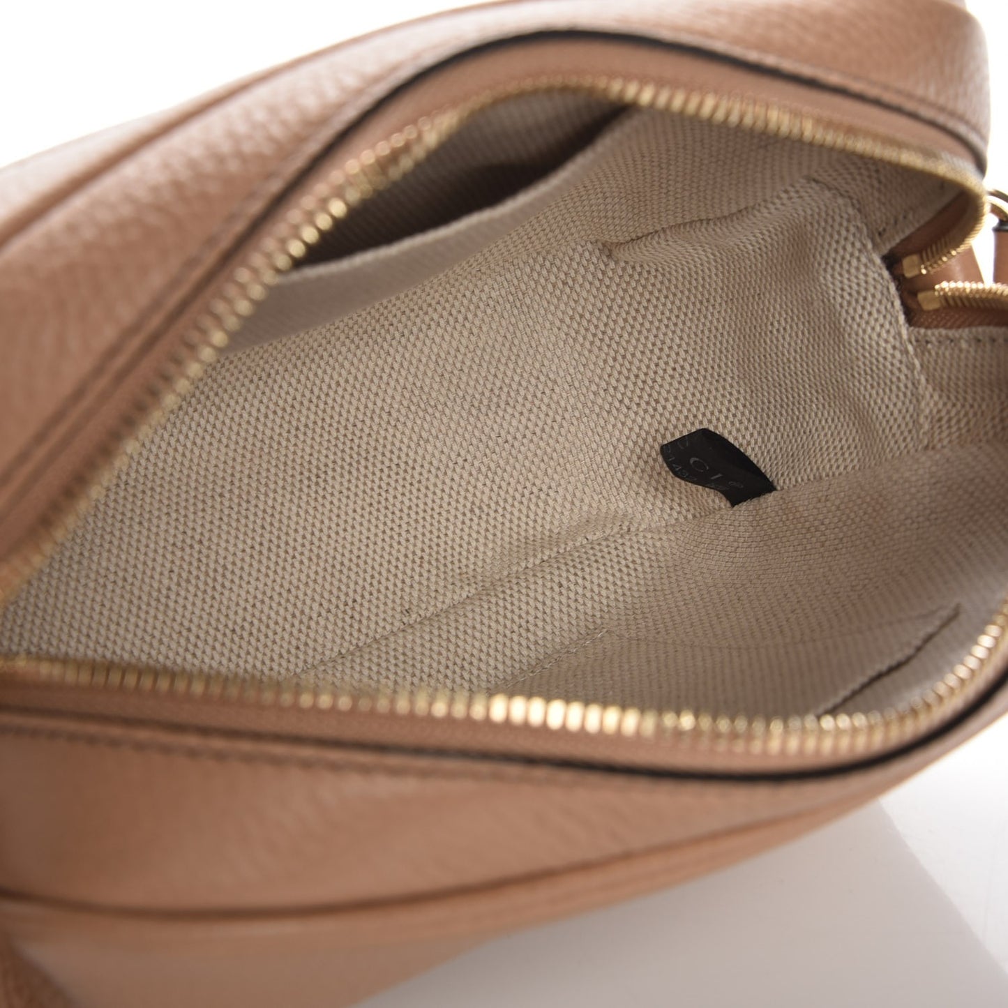 Pebbled Calfskin Small Soho Disco Bag Rose Beige