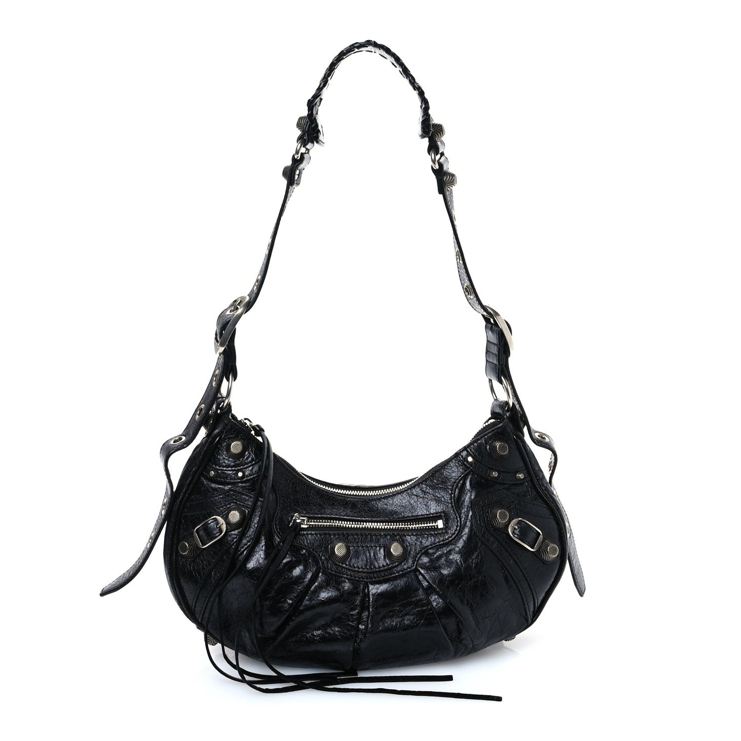 Agneau Arena Small Le Cagole Shoulder Bag Black