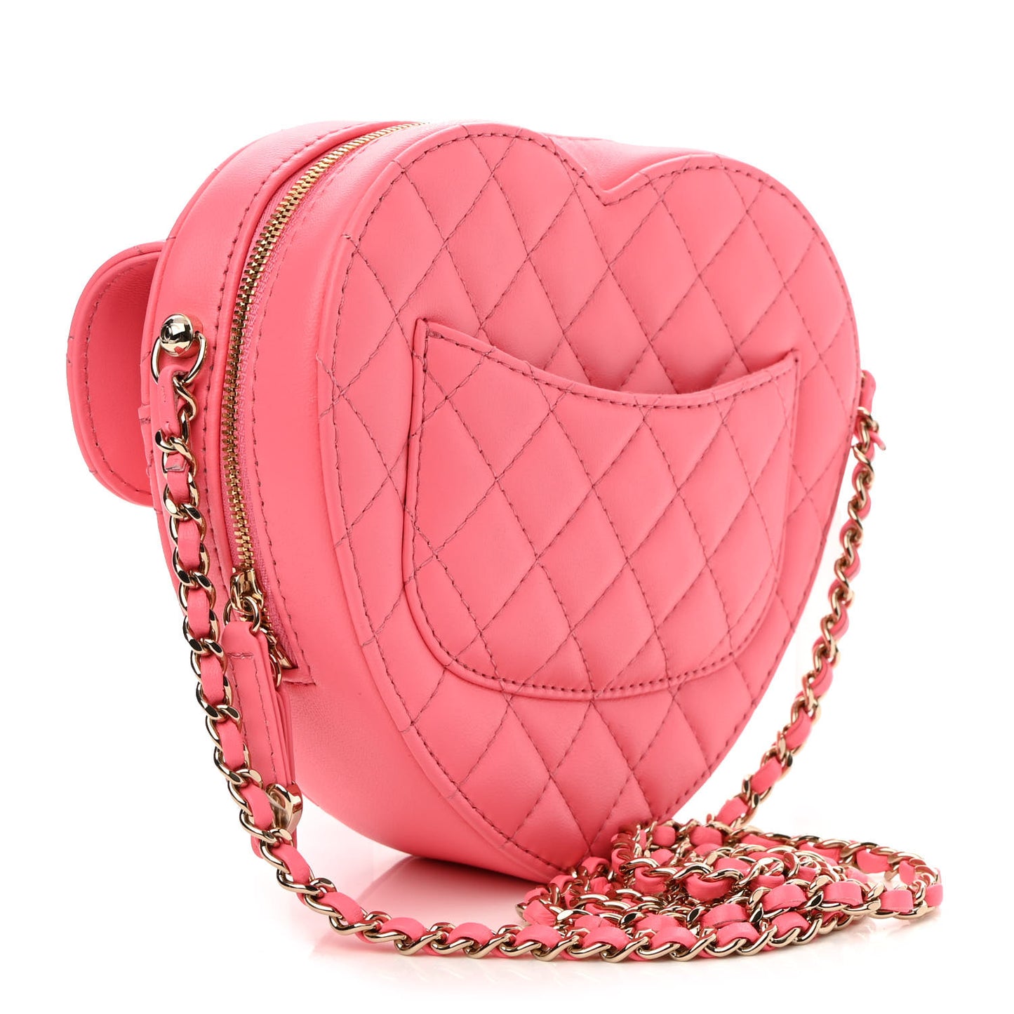 Lambskin Quilted CC In Love Heart Bag Pink