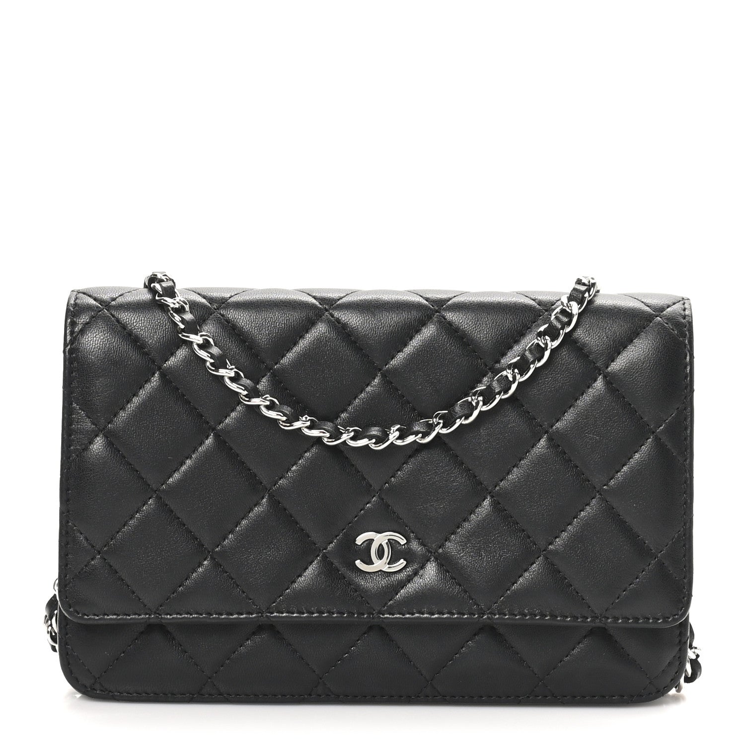Chanel Lambskin Quilted Wallet On Chain WOC Black 1 of 11