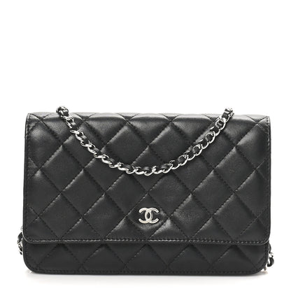 Chanel Lambskin Quilted Wallet On Chain WOC Black 1 of 11