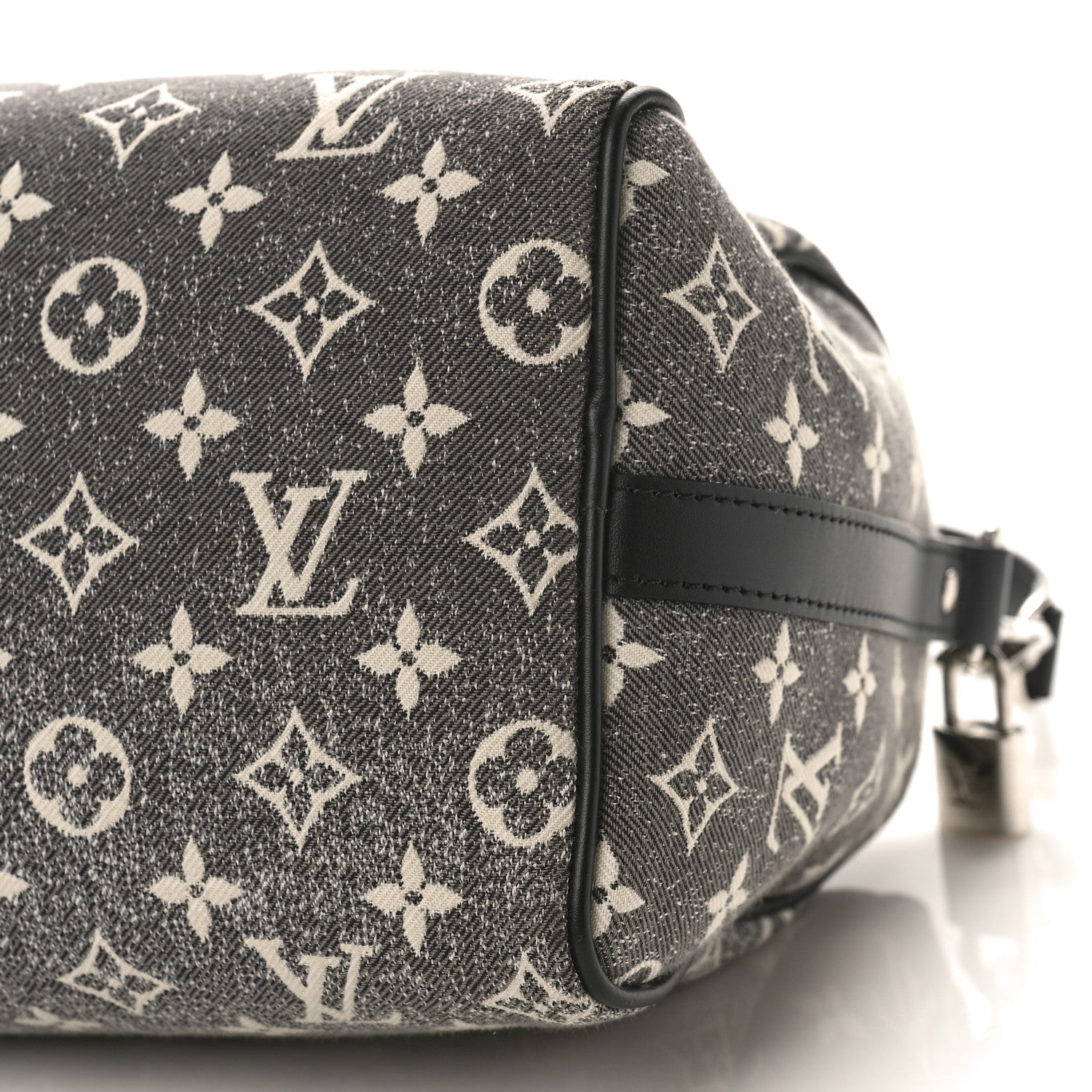 Louis Vuitton Denim Monogram Jacquard Speedy Bandouliere 25 Black 8 of 8