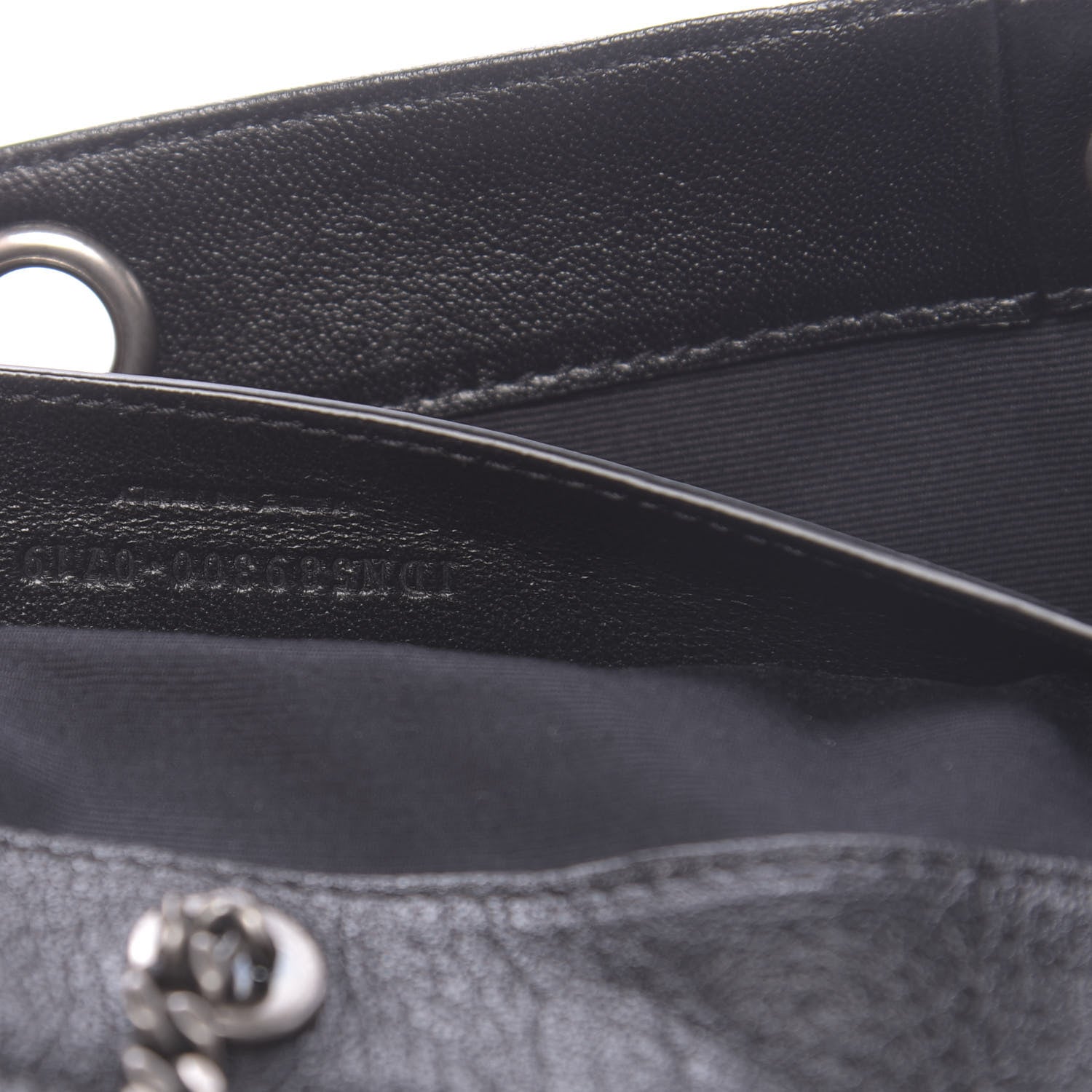 Saint Laurent Pebbled Lambskin Chevron Monogram Small Nolita Black 7 of 10