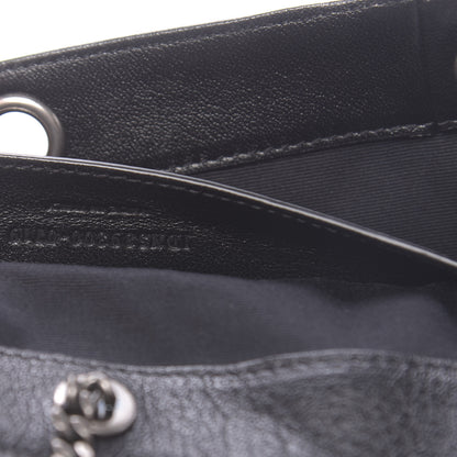 Saint Laurent Pebbled Lambskin Chevron Monogram Small Nolita Black 7 of 10