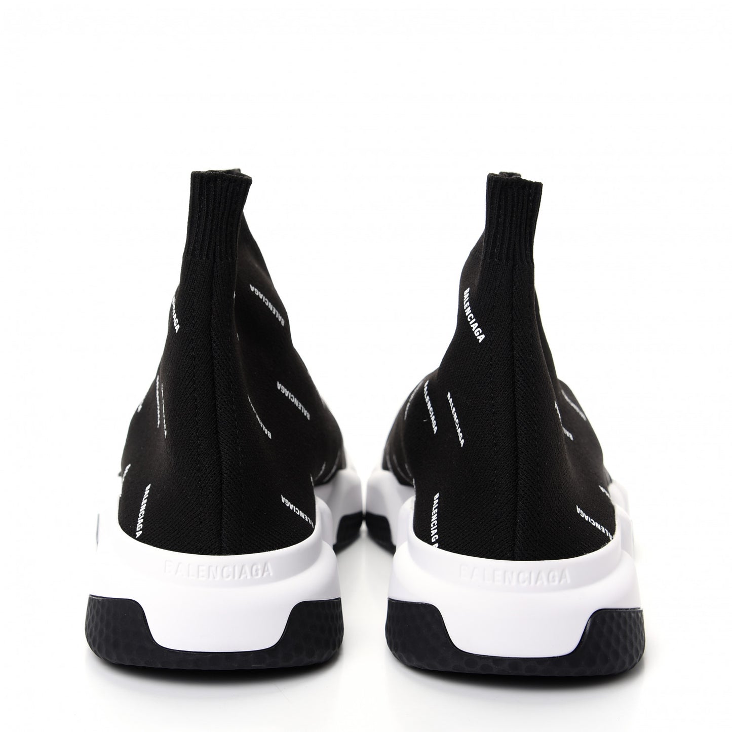 Neoprene Knit Allover Logo Bi-Color Sole Mens Speed Sneakers 42 Black White