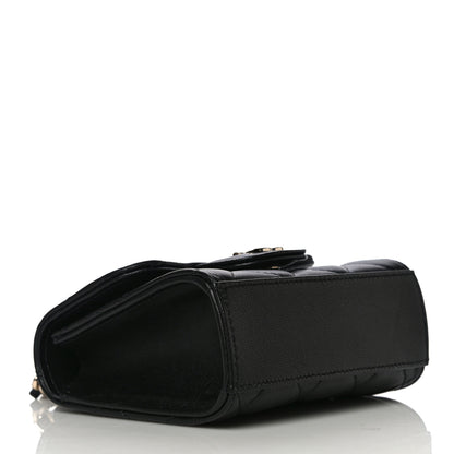 Chanel Lambskin Quilted Top Handle Flap Clutch With Chain Black 4 of 12