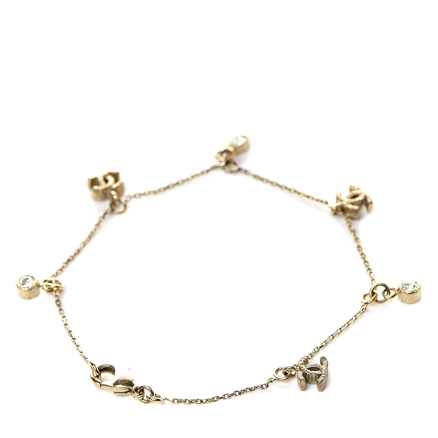 Chanel CC Logo Charms Bracelet Gold 3 of 4