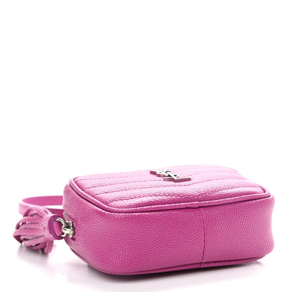 Saint Laurent Grain De Poudre Matelasse Monogram Baby Lou Camera Bag Electric Fuxia 5 of 9