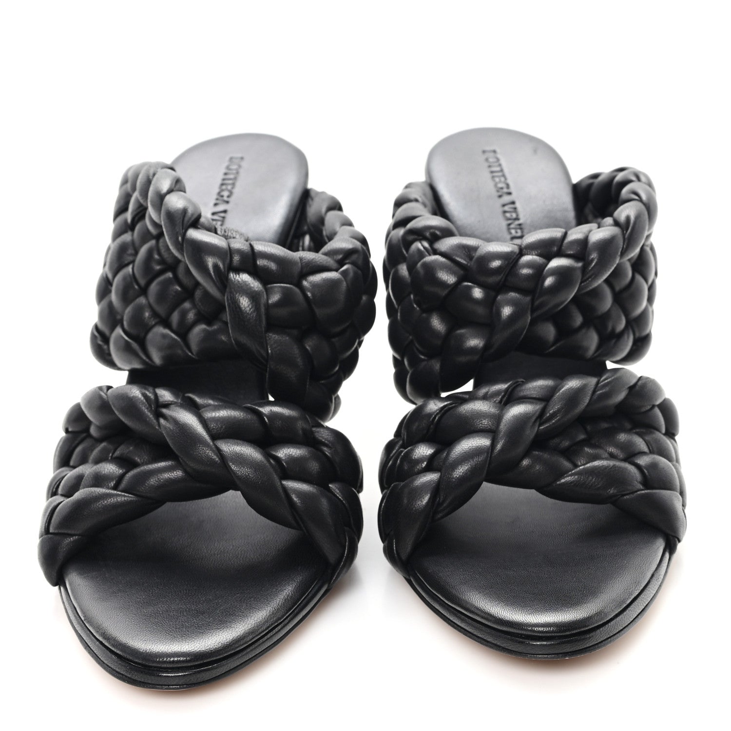 Bottega Veneta Nappa Twisted Padded Intrecciato Curve Slide Sandals 40 Black 3 of 9