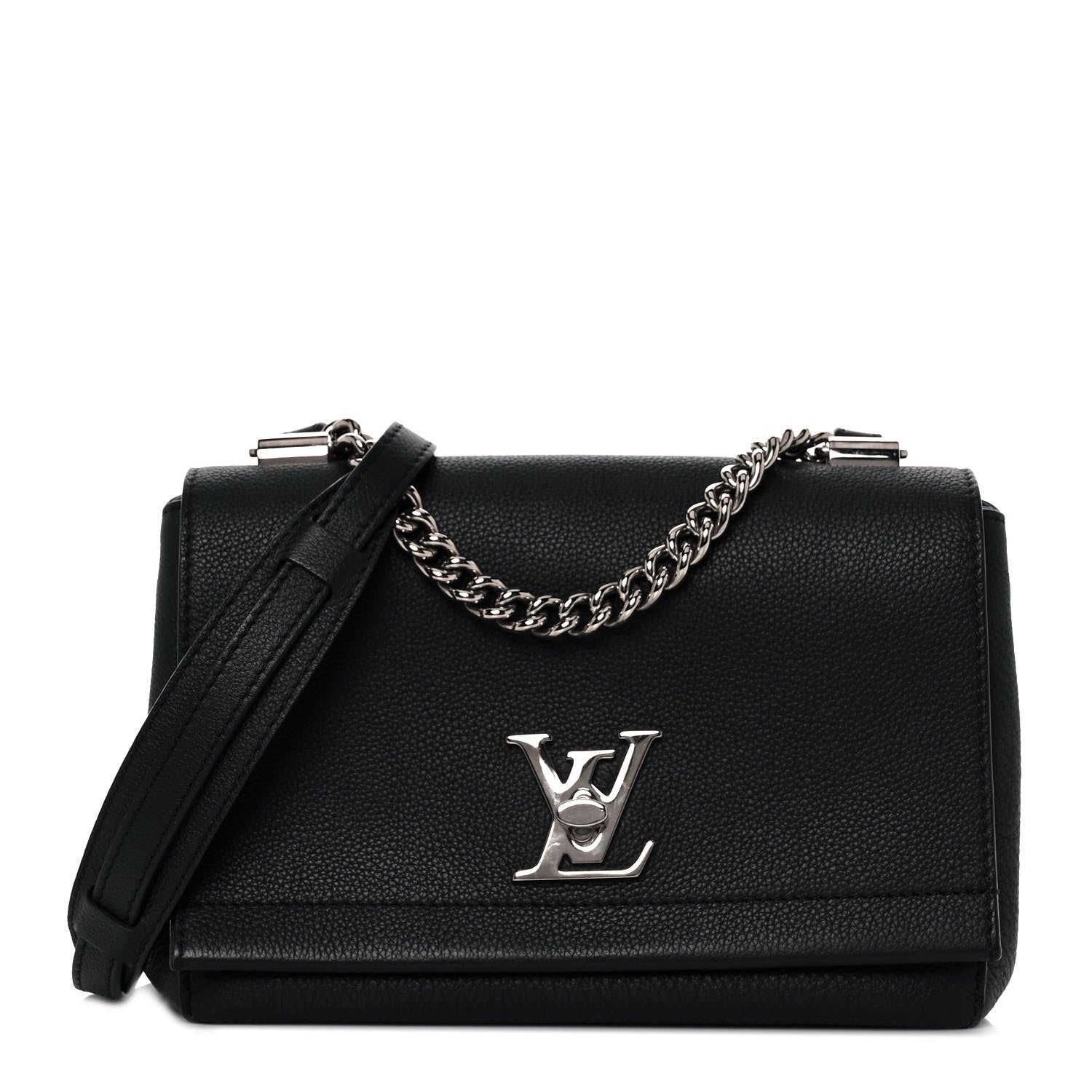 Louis Vuitton Calfskin Lockme II Chain Bag BB Black 1 of 9