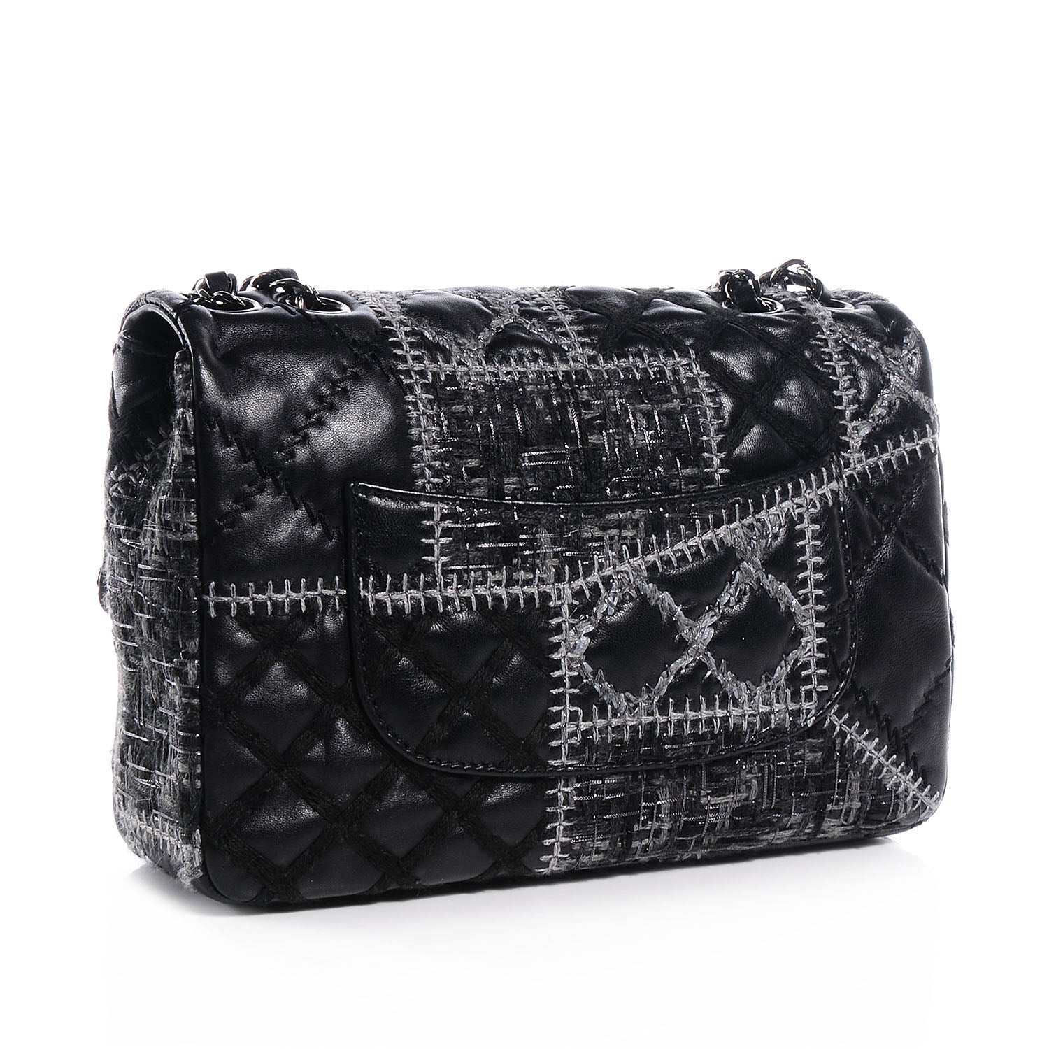 Chanel Lambskin Patchwork Stitched Small Flap Black 3 of 7