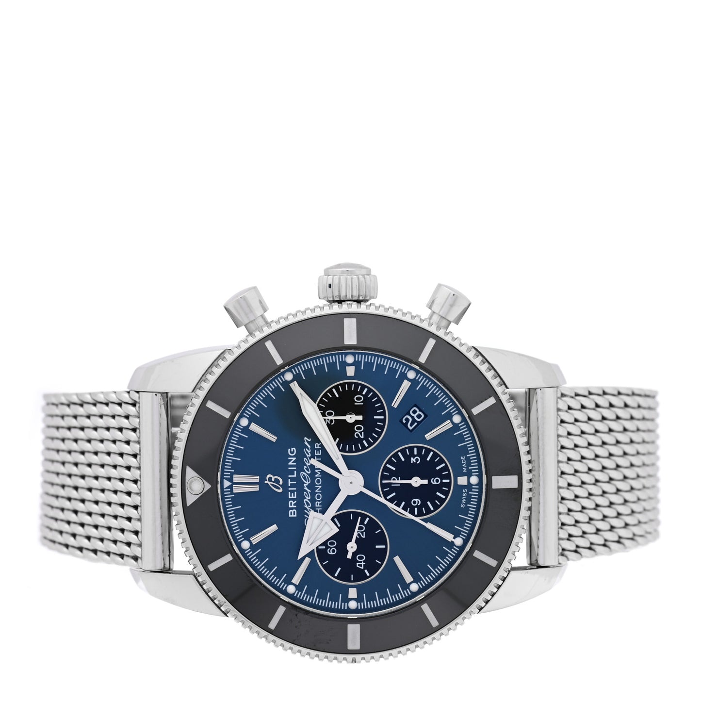 Stainless Steel 44mm Superocean Heritage II Chronograph Automatic Watch Blue AB0162121C1A1