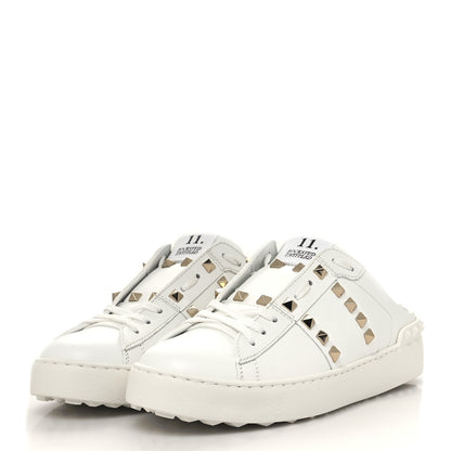 Valentino Garavani Calfskin Untitled Rockstud Slide Sneakers 38 White 3 of 9