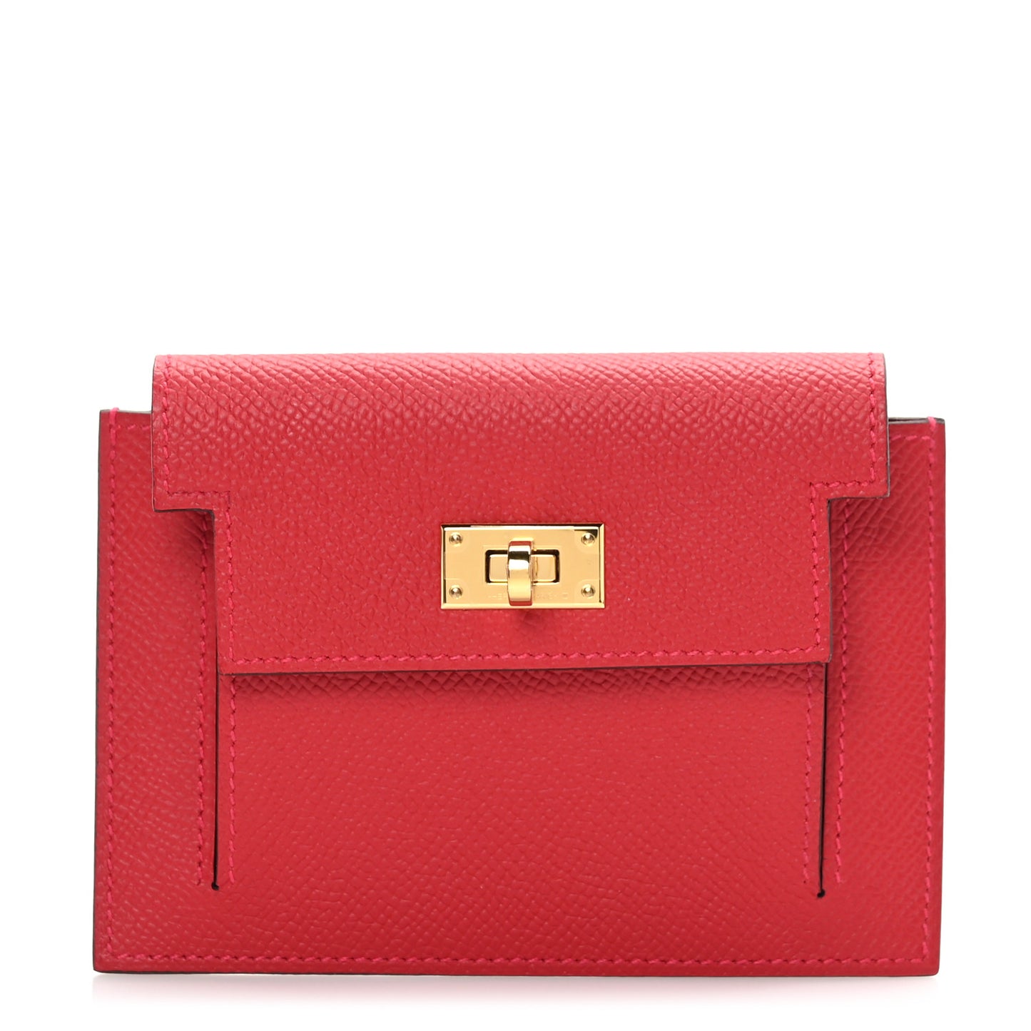 Epsom Kelly Pocket Compact Wallet Rouge Piment