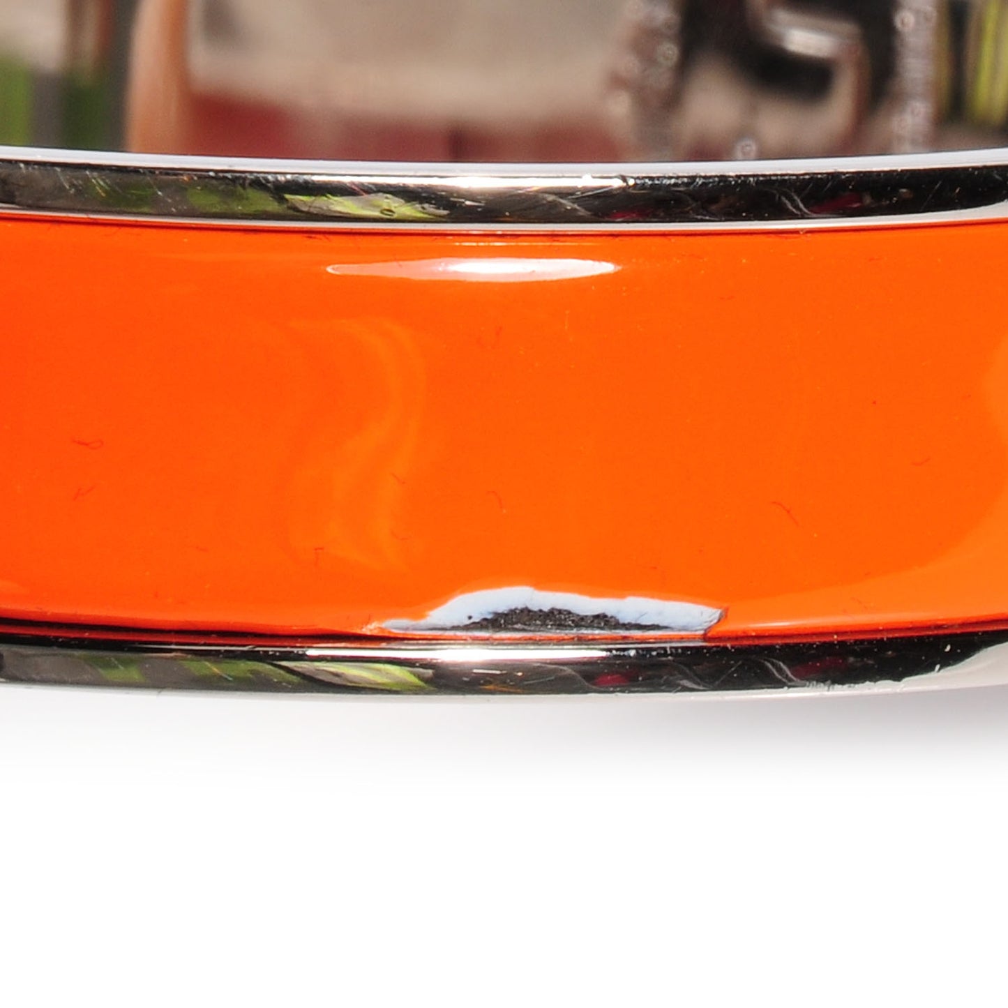 Narrow Enamel Clic Clac H Bracelet PM Orange and White
