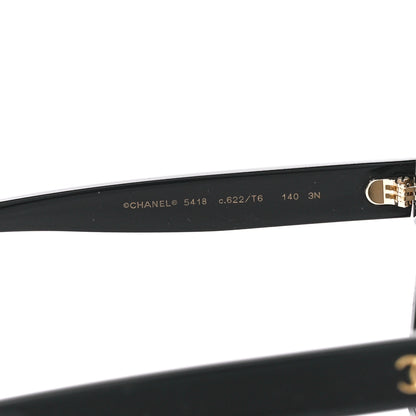 Chanel Acetate Shield Sunglasses 5418 Black Gold 5 of 8