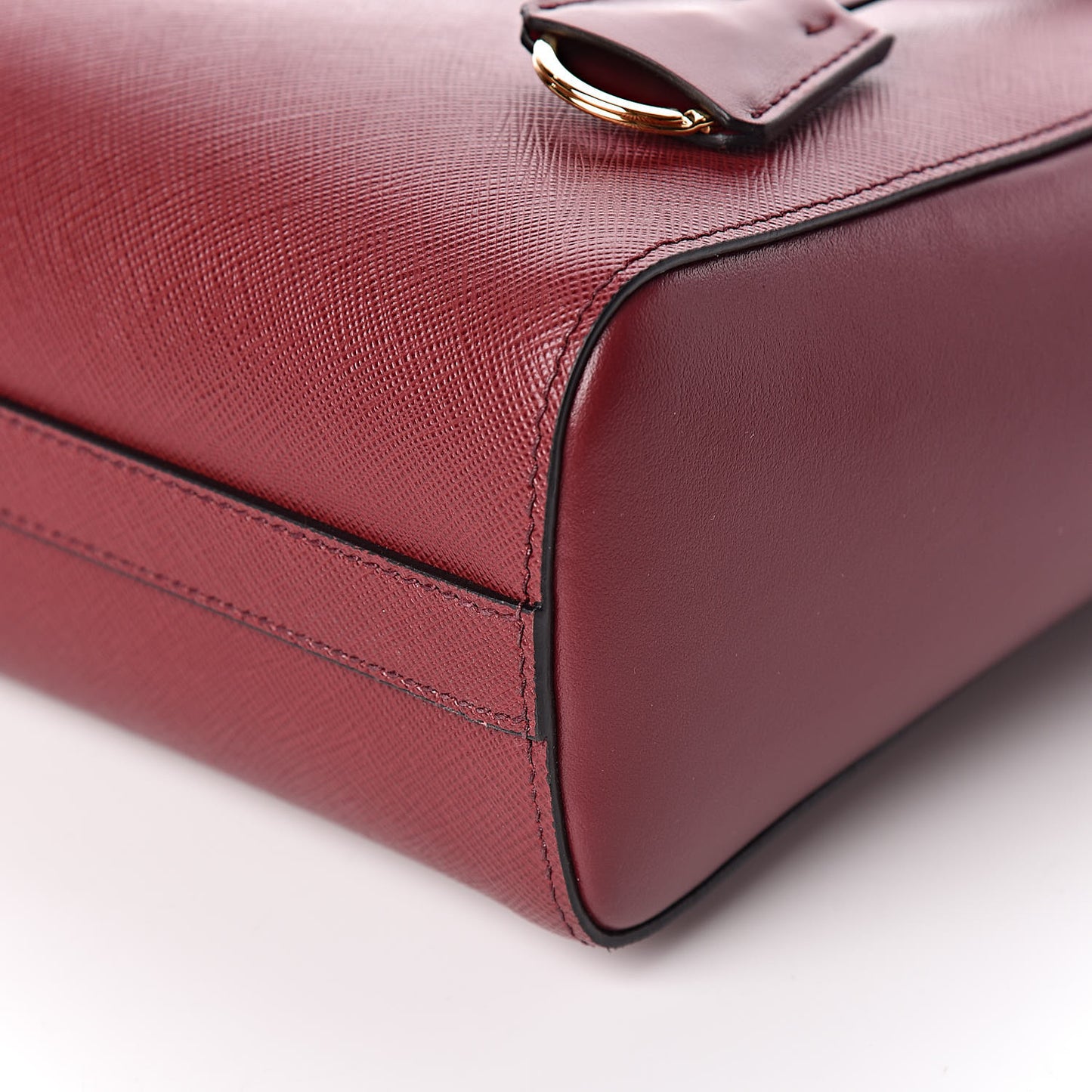 Saffiano Soft Calfskin Small Zippered Tote Cerise