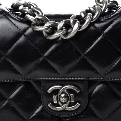 Chanel Glazed Calfskin Quilted Medium Perfect Edge Flap Black 11 of 12