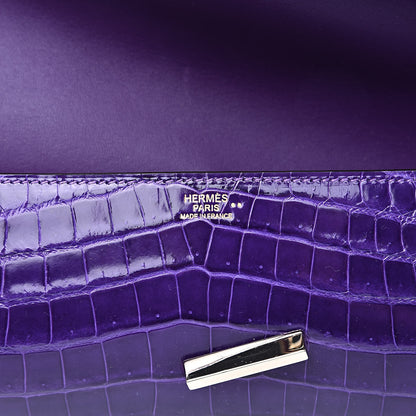 Hermes Shiny Niloticus Crocodile Egee Clutch Ultraviolet 6 of 11