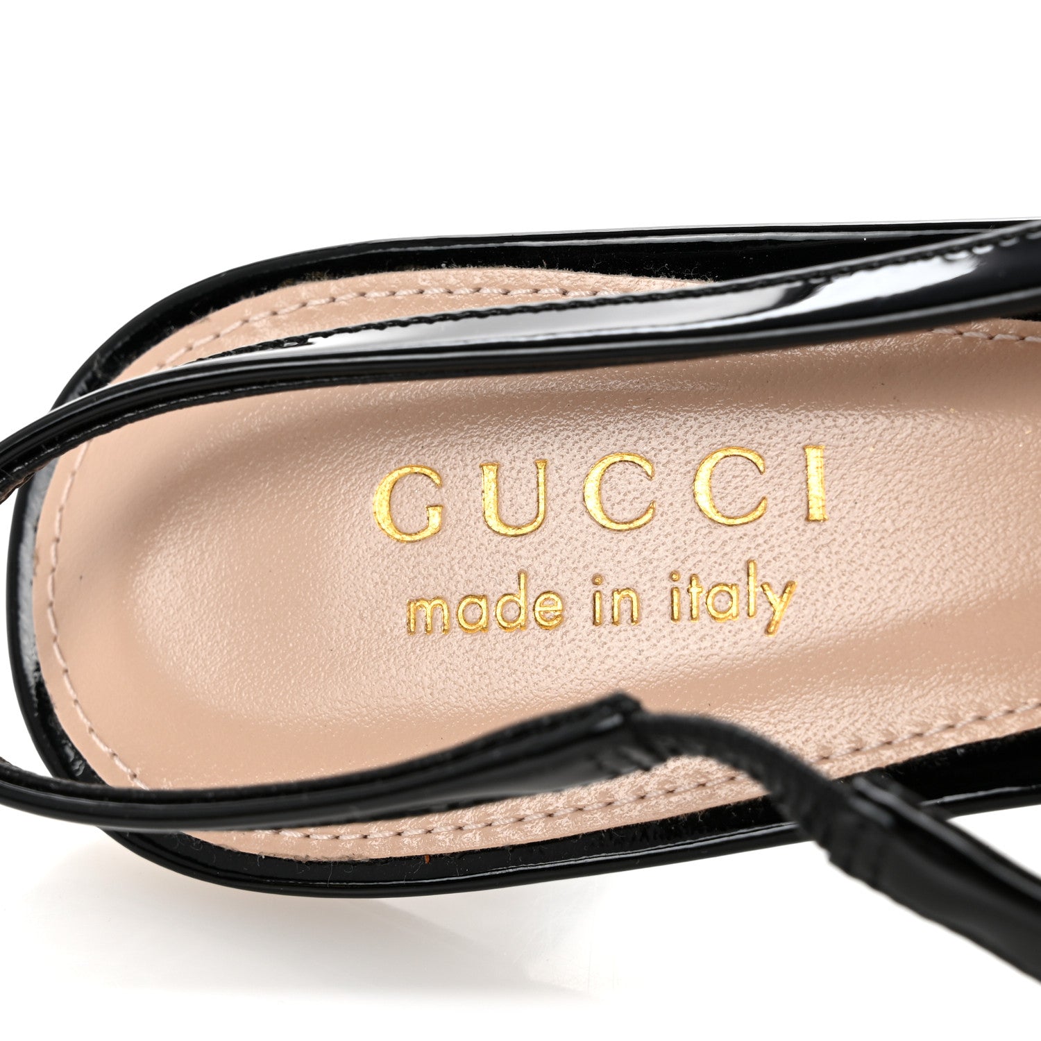 Gucci Vernice Crystal Nappa Charlotte Marina Slingback Pumps 37 Black 8 of 11