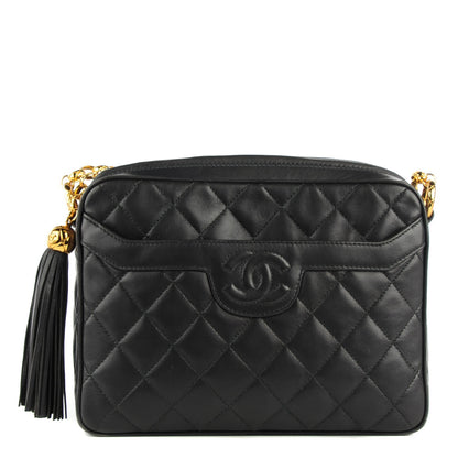 Chanel Lambskin Quilted Tassel Camera Case Dark Grey 1 of 7