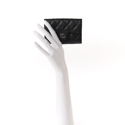 Chanel Caviar Quilted Flap Card Holder Wallet Black 2 of 9