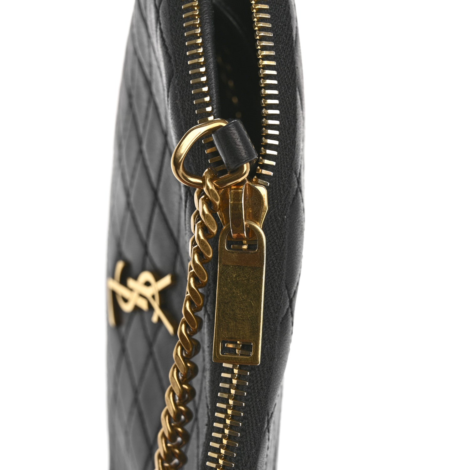 Saint Laurent Lambskin Quilted Gaby Zipped Pouch Black 12 of 13