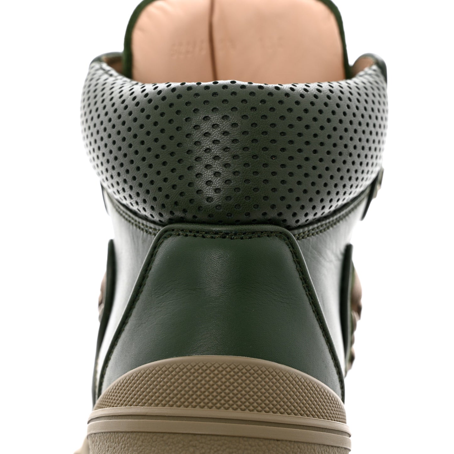 X SEGA Calfskin Suede Technical Canvas Womens Flashtrek High-Top Sneakers 39.5 Olive Green Ardesia