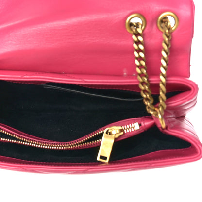 Saint Laurent Calfskin Y Quilted Monogram Small Loulou Chain Satchel Fresh Fuchsia 5 of 15