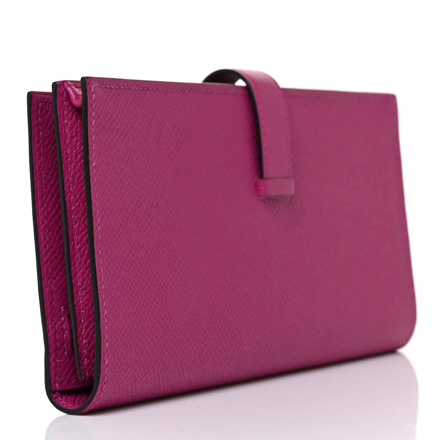 Hermes Epsom Bearn Gusset Wallet Rose Pourpre 3 of 9