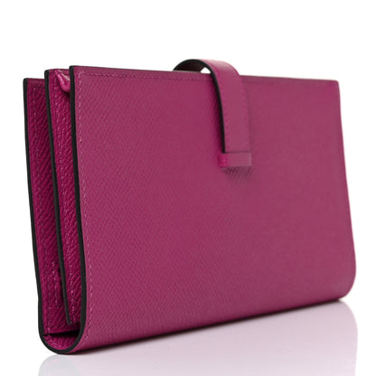 Hermes Epsom Bearn Gusset Wallet Rose Pourpre 3 of 9