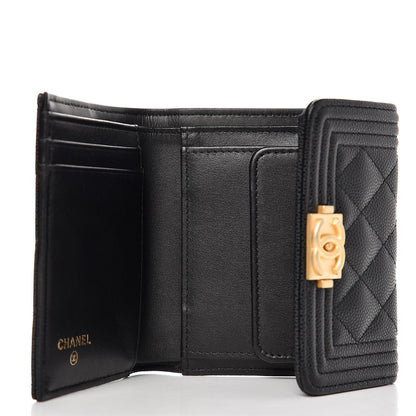 Chanel Caviar Quilted Small Boy Flap Wallet Black 5 of 9