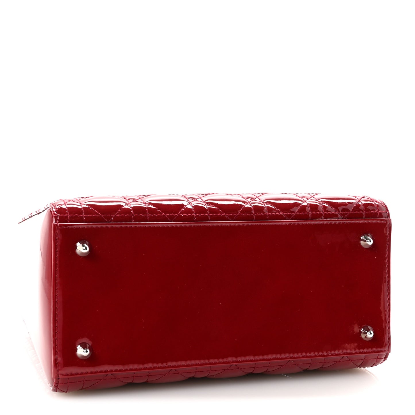 Patent Cannage Medium Lady Dior Red