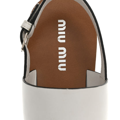 Miu Miu Vitello Crystal Flat Sandals 37 White 7 of 9