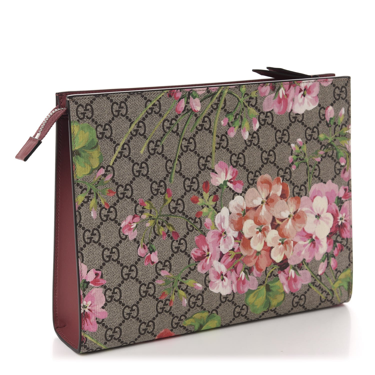 Gucci GG Supreme Monogram Blooms Large Cosmetic Case Beige Multicolor Dry Rose 3 of 7