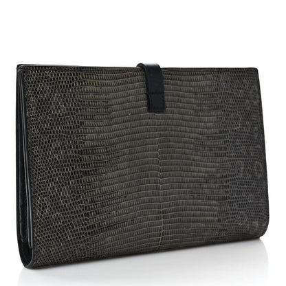 Celine Lizard Calfskin Large Multifunction Strap Wallet Black 3 of 8