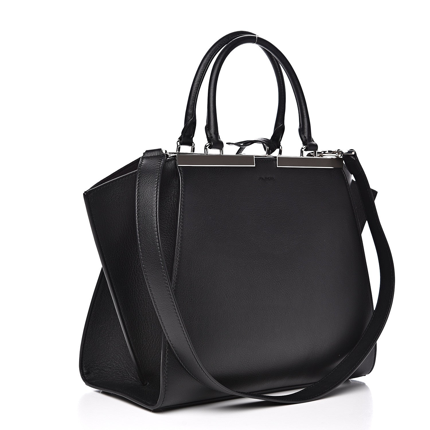Fendi Vitello Dolce Petite 3jours Tote Black 2 of 8