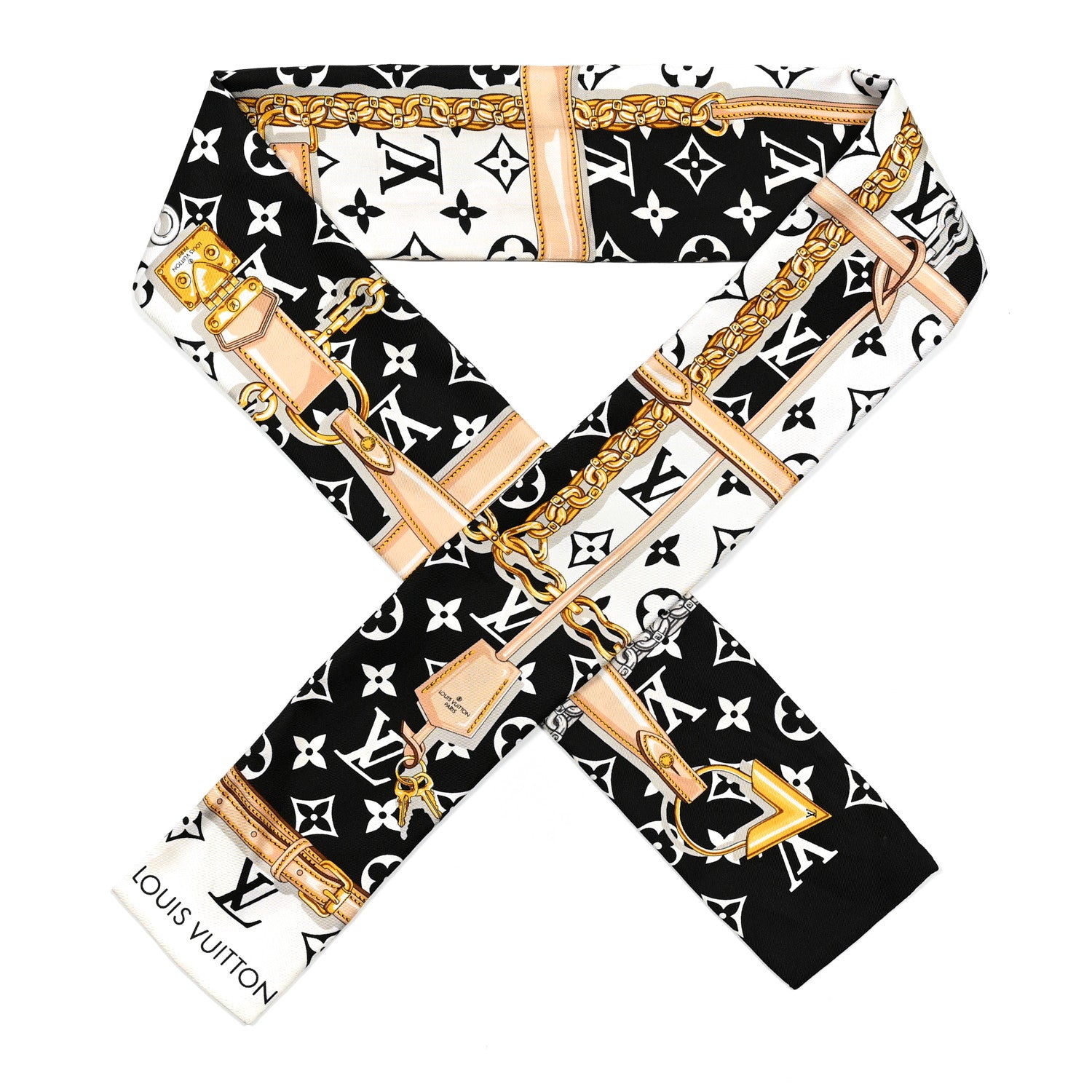 Louis Vuitton Silk Monogram Confidential Bandeau Black 1 of 6