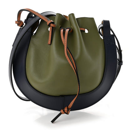 Loewe Nappa Colorblock Horseshoe Bag Avocado Midnight Blue Tan 1 of 14