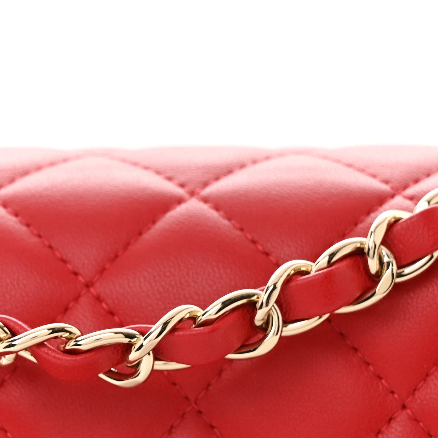 Chanel Lambskin Quilted Mini Rectangular Flap Red 8 of 10