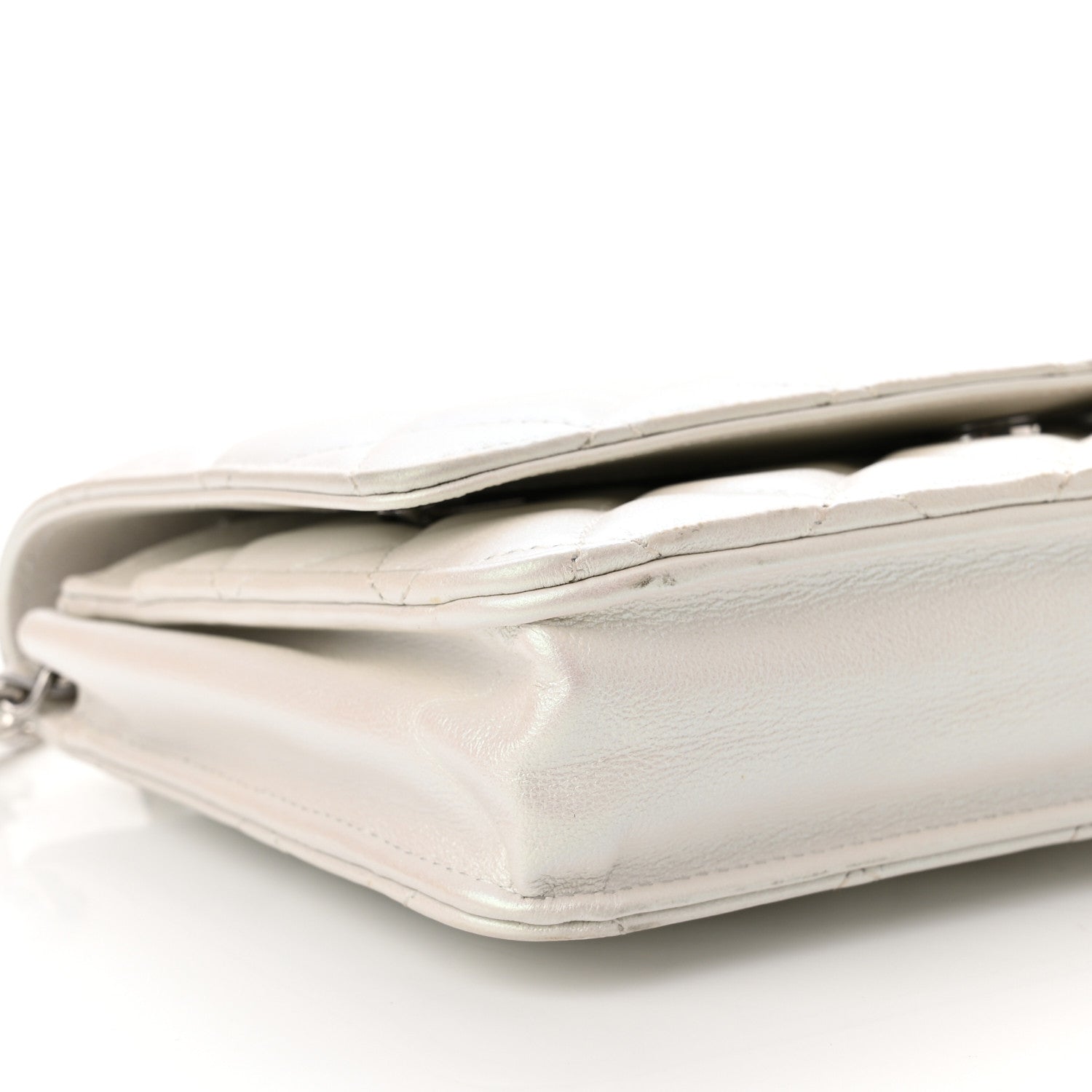 Chanel Lambskin Quilted Coco Bow Wallet On Chain WOC White 9 of 10