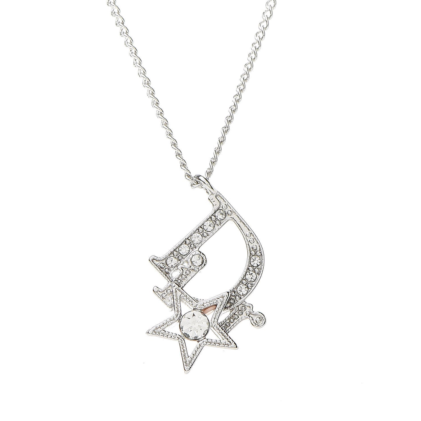 Crystal Logo Star Necklace Silver