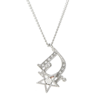 Christian Dior Crystal Logo Star Necklace Silver 5 of 6