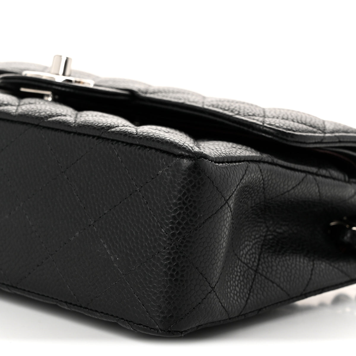 Caviar Quilted Small Double Flap Black